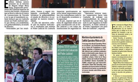 Portada RCG Media [28 de enero de 2025] Trabajo coordinado fortalece a Coahuila: Manolo Jiménez; continúa Javier Díaz con mantenimiento de Saltillo y más…
