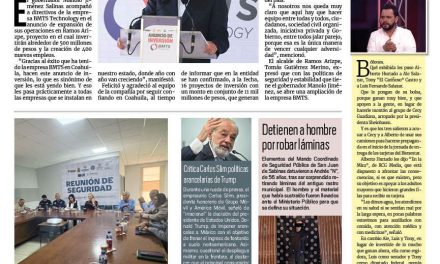 Portada RCG Carbonífera [11 de febrero de 2025] Llegan más inversiones y empleos a Coahuila; blindan a Múzquiz; robos caen un 55% y más…
