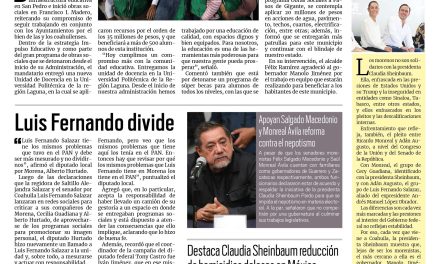Portada RCG Carbonífera [12 de febrero de 2025] Lleva Manolo Jiménez más obras a la región Laguna; mejoran vialidades de San Juan de Sabinas y más…