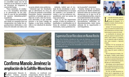 Portada RCG Carbonífera [27 de febrero de 2025]Trabaja Coahuila en prevención y combate de incendios forestales; implementan programa de Fisioterapia y Rehabilitación a Domicilio y más…