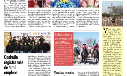 Portada RCG Centro [09 de febrero de 2025] Emprendedoras de Monclova participan en el Mercadito de San Valentín; mañana último día para renovar credencial para votar y más…