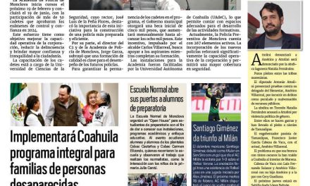Portada RCG Centro [15 de febrero de 2025] Fortalece Carlos Villarreal seguridad de Monclova con la Academia de Policía; Refuerza DIF Coahuila programas en la región y más…