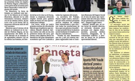Portada RCG Centro [24 de febrero de 2025] Oferta Gobierno de Coahuila empleos en todas las regiones; respalda Carlos Villarreal a deportistas monclovenses  y más…