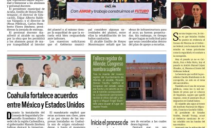 Portada RCG Fronteriza [05 de febrero de 2025]Entrega Emilio de Hoyos barda perimetral en escuela; avanza Acuña en mejoras de servicios y trámites municipales y más…