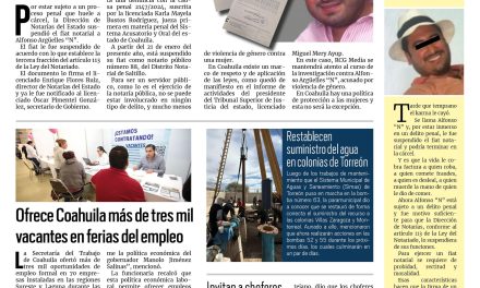 Portada RCG Lagunera [04 de febrero de 2025] Alfonso Argüelles ‘N’ se encuentra bajo la lupa de la justicia; autoridades promueven joyas turísticas de Torreón  y más…