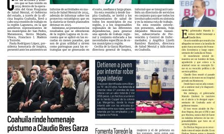 Portada RCG Lagunera [06 de febrero de 2025] Coahuila rinde homenaje póstumo a Claudio Bres Garza; encabeza Román Cepeda reunión de seguridad y más…
