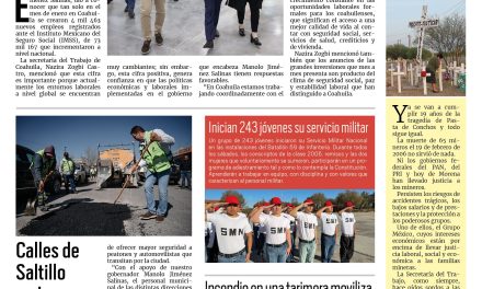 Portada RCG Media [09 de febrero de 2025] Coahuila registra más de 4 mil empleos nuevos; calles de Saltillo mejoran cada día y más…