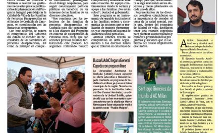 Portada RCG Media [15 de febrero de 2025] Implementará Coahuila programa integral para familias de personas desaparecidas; La gasolina sigue subiendo; Refrendan compromiso con el legado de Miguel Ramos Arizpe y más…