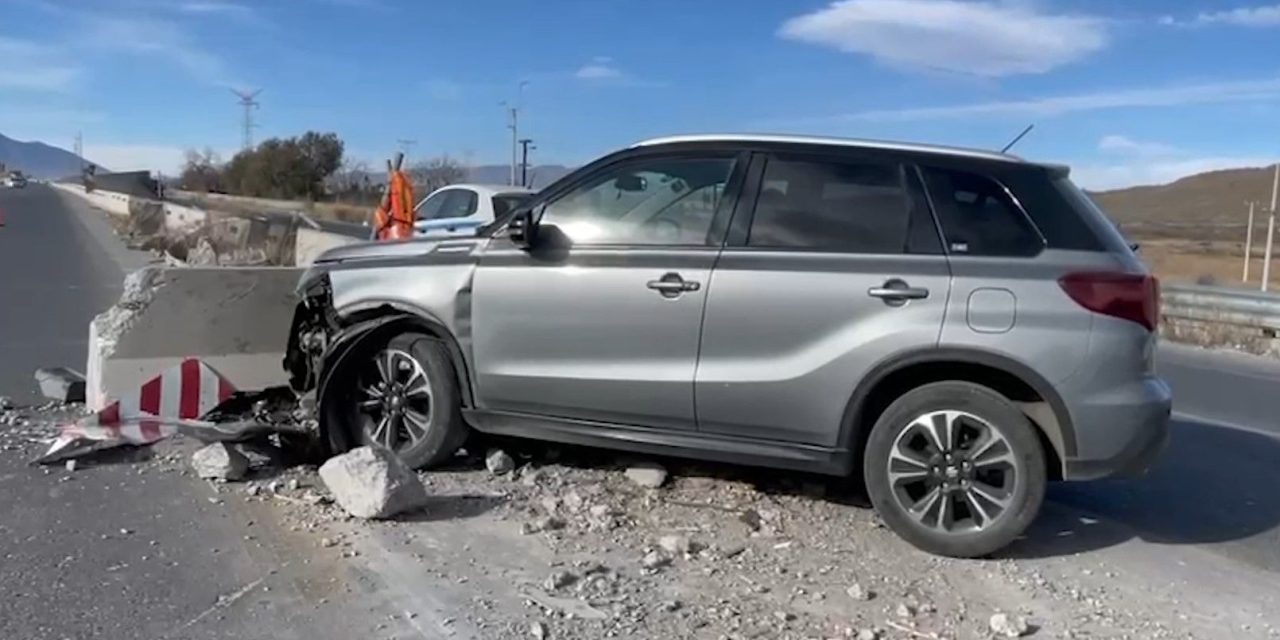 Accidente en la carretera a Zacatecas deja solamente daños materiales