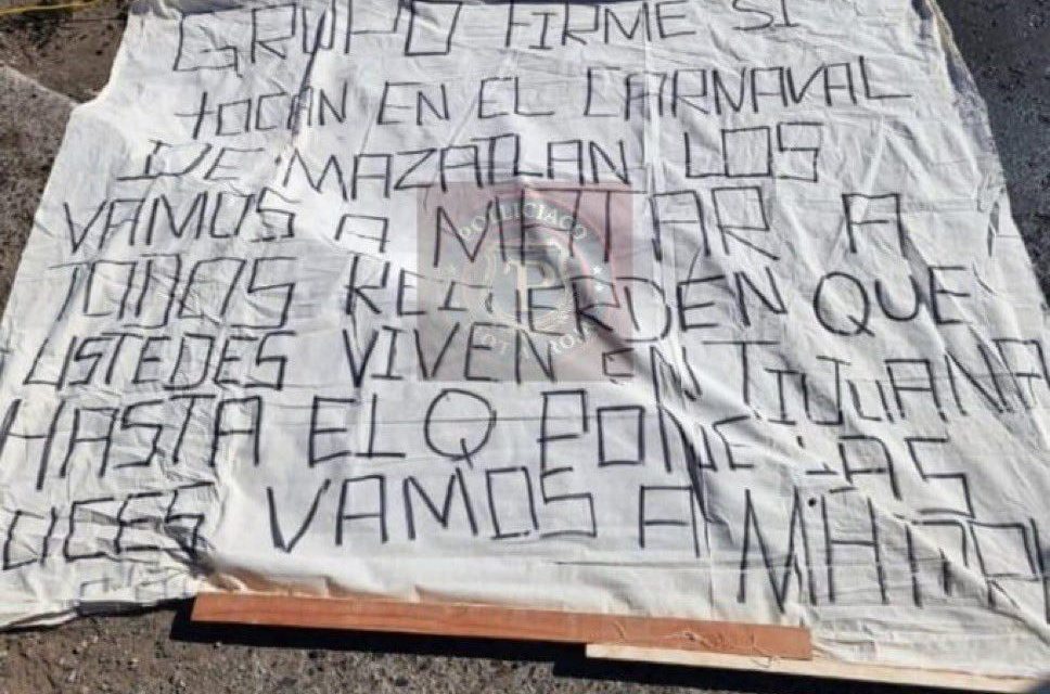 Hallan cabeza humana y narcomanta con amenazas a Grupo Firme en Tijuana