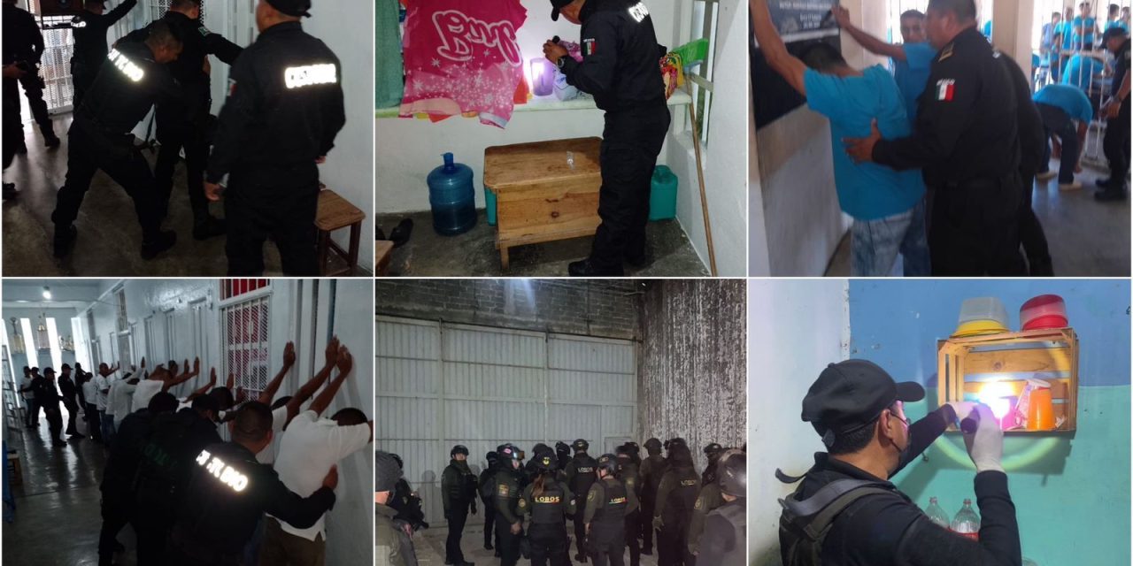 Decomisan armas, drogas y celulares en 12 penales de Chiapas