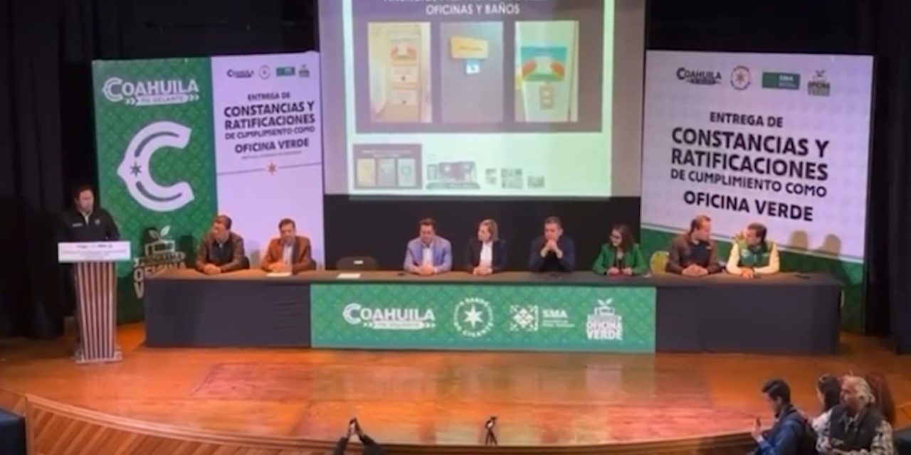 Reciben empresas, oficinas oficiales y organismos recertificación de oficinas verdes
