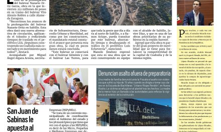 Portada RCG Carbonífera [13 de marzo de 2025] ´Con mejoras viales, mejoramos la conectividad de Coahuila’; San Juan de Sabinas le apuesta al desarrollo económico y más…