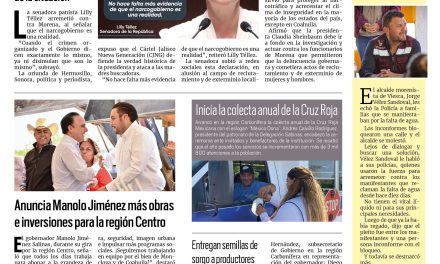 Portada RCG Carbonífera [19 de marzo de 2025] Narcogobierno, una realidad de la 4T; entregan semillas de sorgo a productores de Múzquiz y más…
