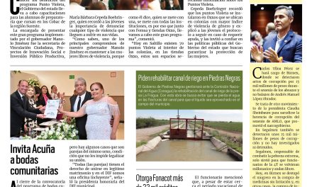 Portada RCG Fronteriza [21 de marzo de 2025] Capacitan a preparatorias sobre puntos Violeta; invita Acuña a bodas comunitarias y más…