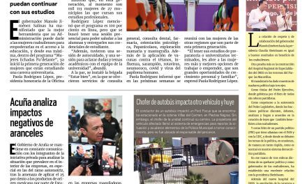 Portada RCG Fronteriza [31 de marzo de 2025] Inician clases en la primera generación de ‘Mujeres Echadas Pa’delante’; Acuña analiza impactos negativos de aranceles y más…