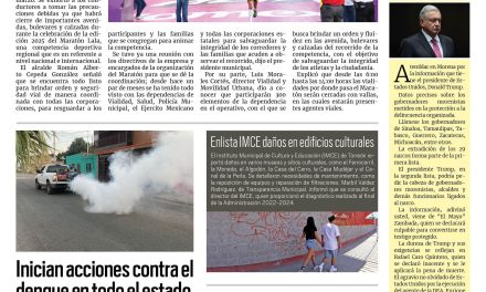 Portada RCG Lagunera [1 de marzo de 2025] Listo el operativo de Seguridad Vial para el Maratón Lala 2025; entregan nuevo alumbrado en campus Torreón de la UAdeC y más…