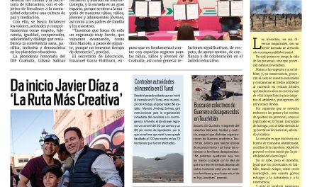 Portada RCG Media [17 de marzo de 2025] Trabaja Coahuila por una cultura de la paz en las escuelas; da inicio Javier Díaz a ‘La Ruta Más Creativa’ y más…