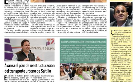 Portada RCG Media [28 de marzo de 2025] Fortalece Coahuila el modelo de seguridad; avanza el plan de reestructuración del transporte urbano de Saltillo y más…