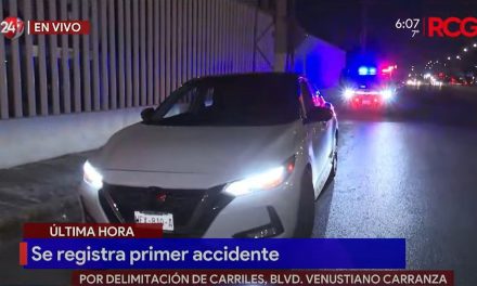 Ya empezaron los accidentes por delimitación de carriles en V. Carranza