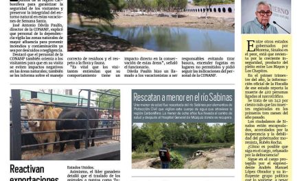 Portada RCG Carbonífera [20 de abril de 2025] Refuerzan vigilancia en zonas naturales; Blindan San Juan de Sabinas por vacaciones de Semana Santa y más…