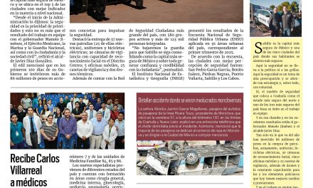 Portada RCG Centro [23 de abril de 2025] Se mantiene Saltillo como la capital más segura de México; recibe Carlos Villarreal a médicos especialistas del IMSS y más…