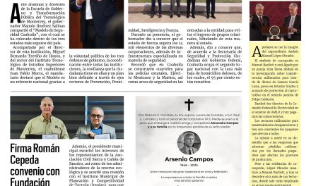 Portada RCG Lagunera [2 de abril de 2025] Comparte Manolo Jiménez el ‘Modelo de Seguridad Coahuila’; firma Román Cepeda convenio con Fundación Jimulco y más…
