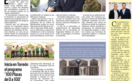 Portada RCG Lagunera [22 de abril de 2025] Presenta FGE a detenido por la Policía de Acción y Reacción; Apoyan a adultos mayores con laboratorios gratuitos y más…