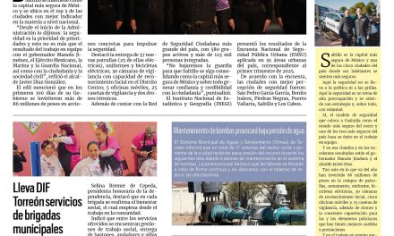 Portada RCG Lagunera [23 de abril de 2025] Se mantiene Saltillo como la capital más segura de México; lleva DIF Torreón servicios de brigadas municipales a colonias y más…