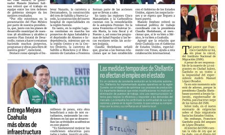 Portada RCG Media [4 de abril de 2025] Trabajan los tres órdenes de gobierno a favor de Coahuila; entrega Mejora Coahuila más obras de infraestructura educativa y más…