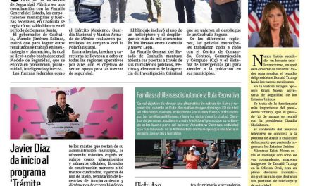 Portada RCG Media [21 de abril de 2025] Apuntan saldo blanco en Coahuila durante Semana Santa; Javier Díaz da inicio al programa ‘Trámites Exprés’ y más…