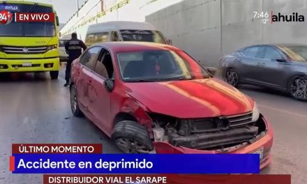 Caos vehicular en Saltillo tras accidente en deprimido ‘El Sarape’
