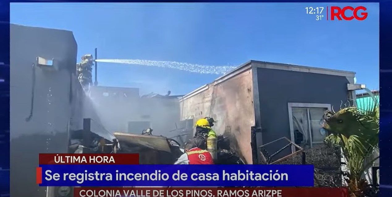 Se registra incendio en domicilio de Ramos Arizpe