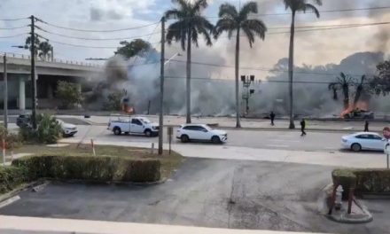 Avioneta se estrella en plena avenida en la Florida y deja una persona sin vida