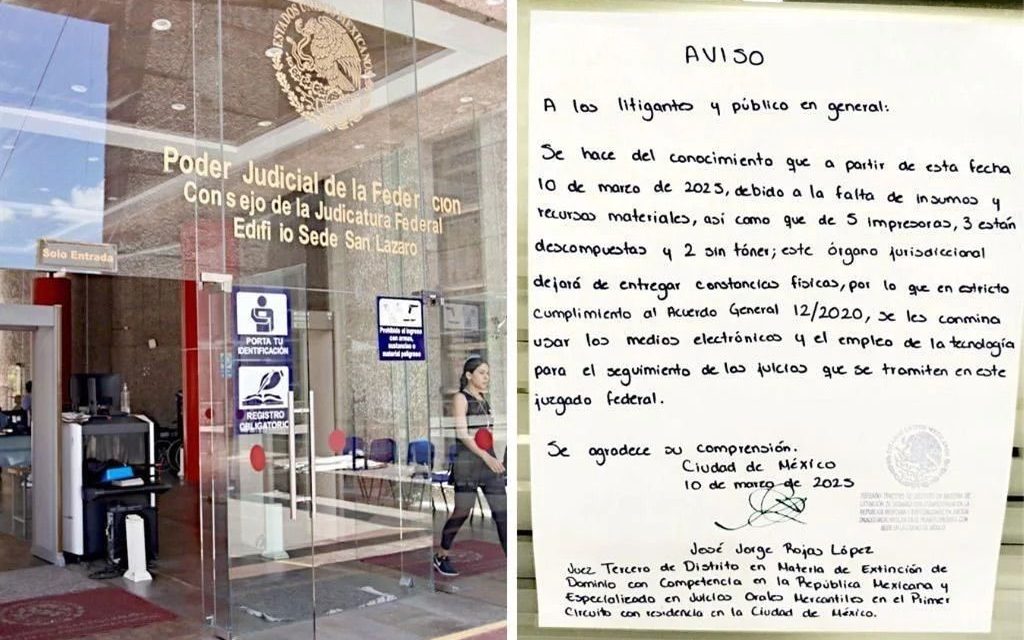 ¿Qué pasa en el Poder Judicial? Afirman que no hay ni papel para trabajar
