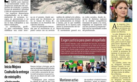 Portada RCG Centro [ 3 de mayo 2025] Maestros se manifiestan contra el magisterio; aplicarán multa económica a Paseo Monclova por derrumbe de plafón y más…