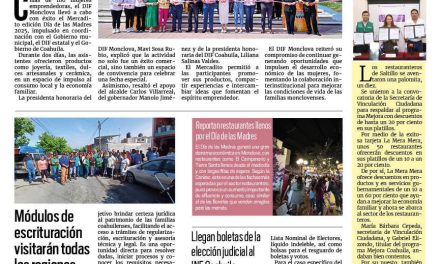 Portada RCG Centro [11 de mayo de 2025] Realiza DIF Monclova el Mercadito del Día de las Madres; Reportan hasta 15 vecinos ruidosos cada día en Monclova y más…
