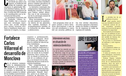 Portada RCG Centro [26 de mayo de 2025] Impulsa Gobierno de Coahuila la cultura de paz en las escuelas; fortalece Carlos Villarreal el desarrollo de Monclova y más…