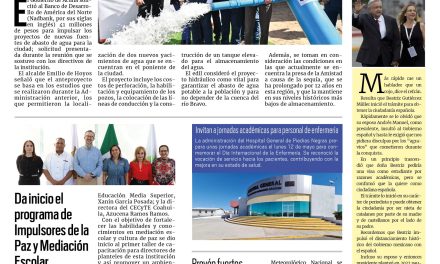 Portada RCG Fronteriza [7 de mayo de 2025] Solicita Acuña 41 mdp para obras hidráulicas; industrias se suman al cuidado de árboles en las escuelas y más…