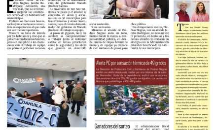Portada RCG Fronteriza [13 de mayo de 2025] A Jacobo no le interesa Piedras Negras; convocan a la ciudadanía a adoptar plazas públicas y más…