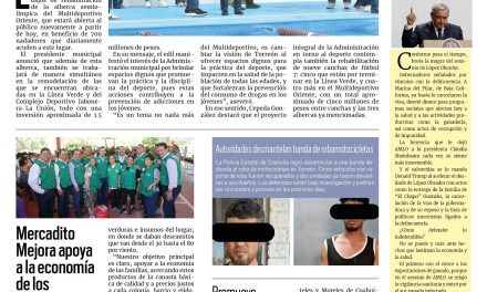 Portada RCG Lagunera [14 de mayo de 2025] Supervisa Román Cepeda rehabilitación del Multideportivo Oriente; Mercadito Mejora apoya a la economía de los torreonenses y más…