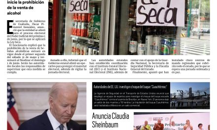 Portada RCG Nacional e Internacional [19 de mayo de 2025] Sí habrá Ley Seca en Coahuila por elección del Poder Judicial; confirma Joe Biden padecimiento de cáncer de próstata y más…