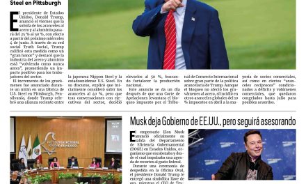 Portada RCG Nacional e Internacional [31 de mayo de 2025] Trump anuncia aumento al 50 % de aranceles al acero y aluminio a partir del 4 de junio; INE se tomará 10 días para conteo de elección judicial  y más…