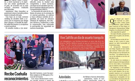 Portada RCG Media [2 de mayo 2025] Javier Díaz: segundo alcalde de capital mejor evaluado ; recibe Coahuila reconocimientos internacionales en el Tianguis Turístico y más…