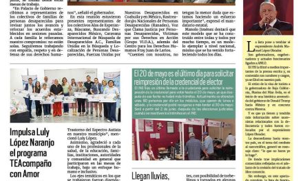 Portada RCG Media [18 de mayo de 2025] Coahuila reitera su compromiso con familias de personas desaparecidas; Entregan gallinas en ejidos para autoconsumo y venta de huevo y más…