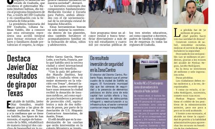 Portada RCG Media [26 de mayo de 2025] Impulsa Gobierno de Coahuila la cultura de paz en las escuelas; destaca Javier Díaz resultados de gira por Texas y más…