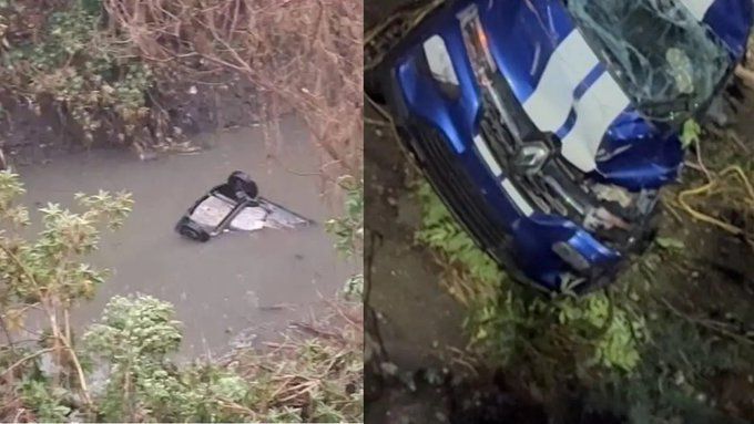 Cinco personas mueren al caer con su auto a las aguas negras en Edomex