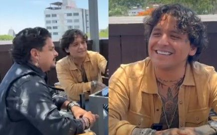 Christian Nodal se encuentra con su doble y hasta desbloquea su celular con su rostro