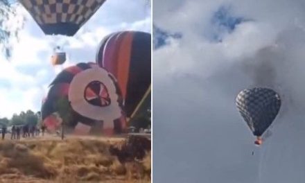 Persona se lanza al vacío tras incendiarse su globo aerostático en pleno vuelo durante festival en Zacatecas