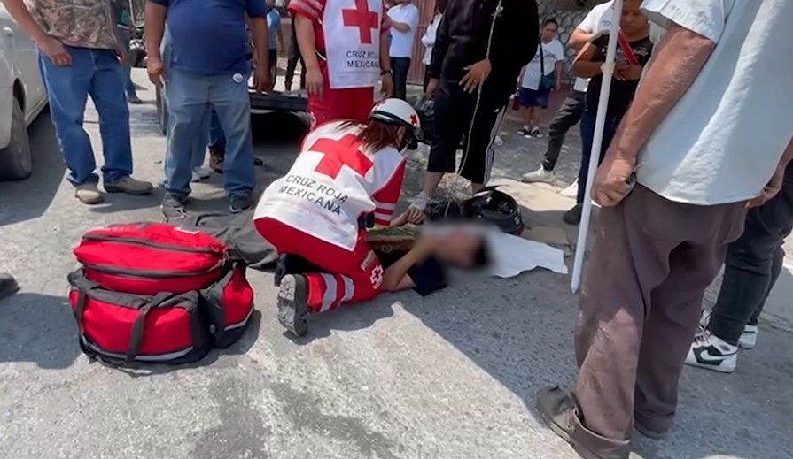 Motociclista menor de edad resulta herido tras choque en la colonia Morelos